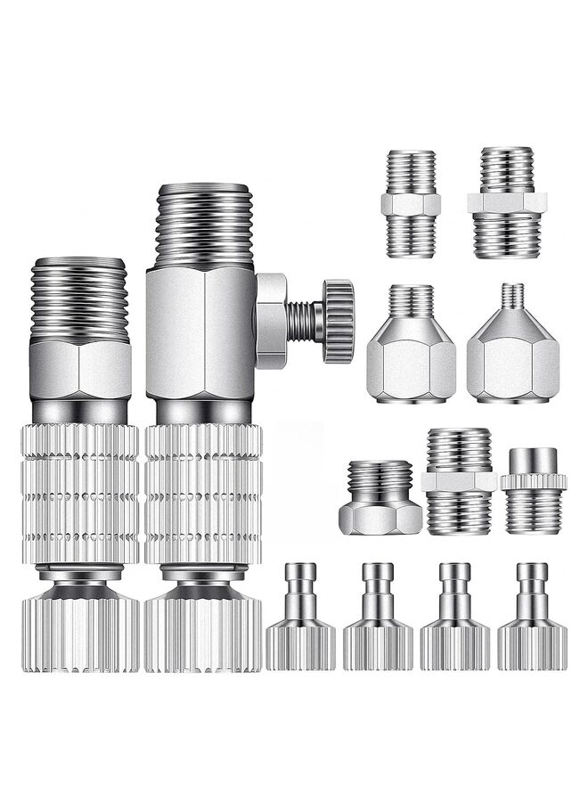 يُسلِّم مجموعة محولات بخاخ الهواء (13 قطعة) - وصلات فصل سريع لخرطوم بخاخ الهواء - محول تحرير سريع لضاغط الهواء - Image 1